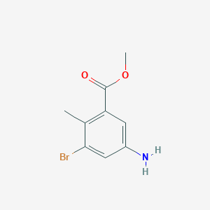 molecular formula C9H10BrNO2 B7940865 Methyl 5-amino-3-bromo-2-methylbenzoate 