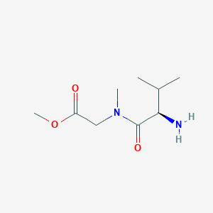 molecular formula C9H18N2O3 B7940884 Methyl 2-[(2R)-2-amino-N,3-dimethylbutanamido]acetate 