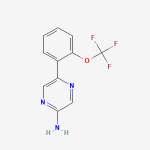 molecular formula C11H8F3N3O B7940897 5-(2-(Trifluoromethoxy)phenyl)pyrazin-2-amine 