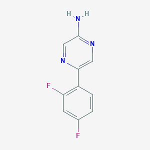 molecular formula C10H7F2N3 B7940902 5-(2,4-Difluorophenyl)pyrazin-2-amine 