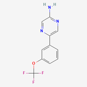 molecular formula C11H8F3N3O B7940908 5-(3-(Trifluoromethoxy)phenyl)pyrazin-2-amine 