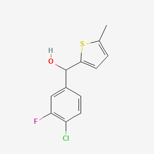 molecular formula C12H10ClFOS B7941022 4-Chloro-3-fluorophenyl-(5-methyl-2-thienyl)methanol 