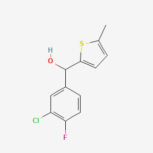 molecular formula C12H10ClFOS B7941029 3-Chloro-4-fluorophenyl-(5-methyl-2-thienyl)methanol 