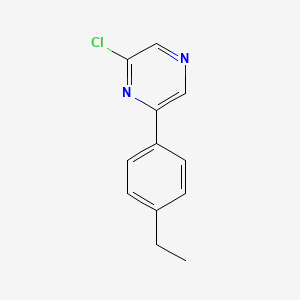 molecular formula C12H11ClN2 B7941058 2-Chloro-6-(4-ethylphenyl)pyrazine 