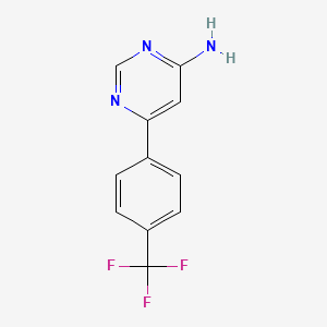 molecular formula C11H8F3N3 B7941076 6-(4-(三氟甲基)苯基)嘧啶-4-胺 