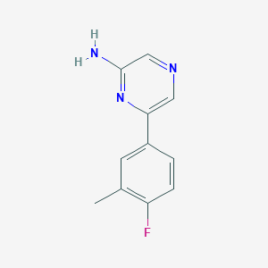 molecular formula C11H10FN3 B7941083 6-(4-Fluoro-3-methylphenyl)pyrazin-2-amine 