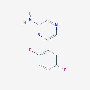 molecular formula C10H7F2N3 B7941085 6-(2,5-Difluorophenyl)pyrazin-2-amine 