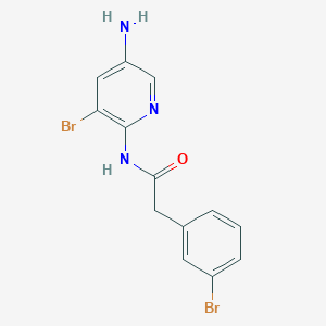 molecular formula C13H11Br2N3O B7941137 N-(5-amino-3-bromopyridin-2-yl)-2-(3-bromophenyl)acetamide 