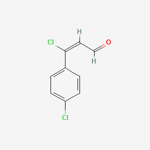 molecular formula C9H6Cl2O B7941201 (E)-3-chloro-3-(4-chlorophenyl)acrylaldehyde CAS No. 161891-30-1
