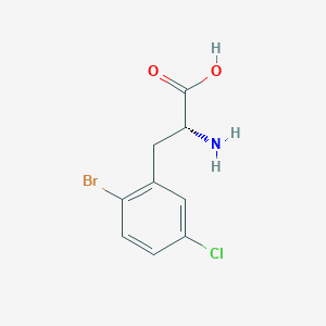 molecular formula C9H9BrClNO2 B7941216 (2R)-2-amino-3-(2-bromo-5-chlorophenyl)propanoic acid 