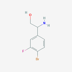 molecular formula C8H9BrFNO B7941222 2-Amino-2-(4-bromo-3-fluorophenyl)ethan-1-ol 