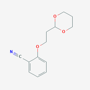 molecular formula C13H15NO3 B7941275 2-[2-(1,3-Dioxan-2-yl)ethoxy]benzonitrile 