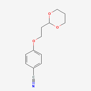 molecular formula C13H15NO3 B7941276 4-[2-(1,3-Dioxan-2-yl)ethoxy]benzonitrile 