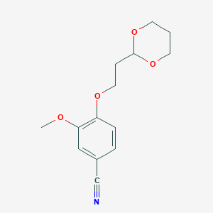molecular formula C14H17NO4 B7941282 4-[2-(1,3-Dioxan-2-yl)ethoxy]-3-methoxybenzonitrile 