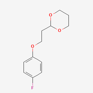 molecular formula C12H15FO3 B7941303 2-[2-(4-Fluoro-phenoxy)ethyl]-1,3-dioxane 