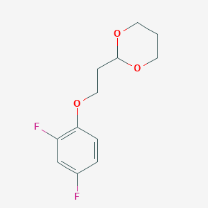 molecular formula C12H14F2O3 B7941327 2-[2-(2,4-Difluoro-phenoxy)ethyl]-1,3-dioxane 