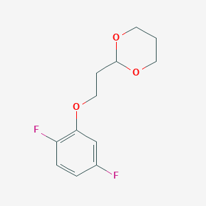molecular formula C12H14F2O3 B7941335 2-[2-(2,5-Difluoro-phenoxy)ethyl]-1,3-dioxane CAS No. 1443341-86-3
