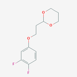 molecular formula C12H14F2O3 B7941340 2-[2-(3,4-Difluoro-phenoxy)ethyl]-1,3-dioxane 
