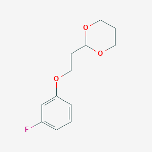 molecular formula C12H15FO3 B7941344 2-[2-(3-Fluoro-phenoxy)ethyl]-1,3-dioxane 