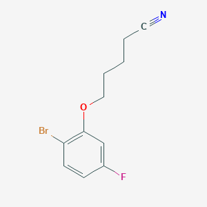molecular formula C11H11BrFNO B7941347 5-(2-Bromo-5-fluoro-phenoxy)pentanenitrile 