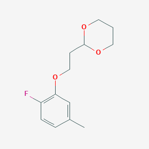 molecular formula C13H17FO3 B7941358 2-[2-(2-Fluoro-5-methyl-phenoxy)ethyl]-1,3-dioxane 