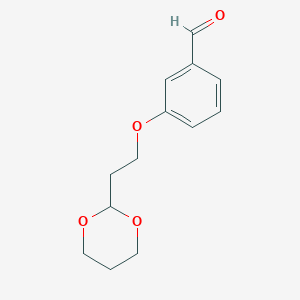 molecular formula C13H16O4 B7941511 3-[2-(1,3-Dioxan-2-yl)ethoxy]benzaldehyde 