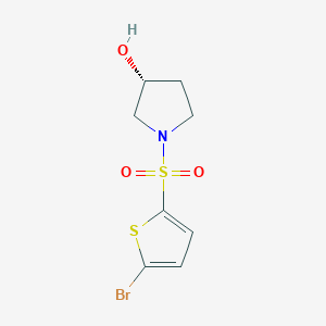 molecular formula C8H10BrNO3S2 B7941521 (R)-1-((5-Bromothiophen-2-yl)sulfonyl)pyrrolidin-3-ol 