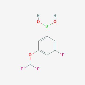 molecular formula C7H6BF3O3 B7941535 (3-(二氟甲氧基)-5-氟苯基)硼酸 