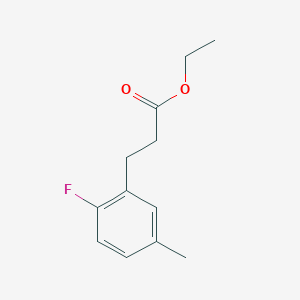 molecular formula C12H15FO2 B7941541 Ethyl 3-(2-fluoro-5-methylphenyl)propanoate 