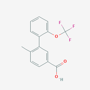 molecular formula C15H11F3O3 B7941551 6-Methyl-2'-(trifluoromethoxy)biphenyl-3-carboxylic acid 