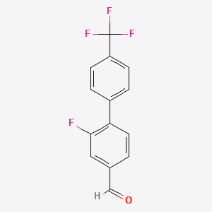 molecular formula C14H8F4O B7941569 2-Fluoro-4'-(trifluoromethyl)biphenyl-4-carbaldehyde 