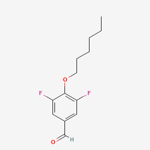 molecular formula C13H16F2O2 B7941579 3,5-Difluoro-4-(hexyloxy)benzaldehyde 