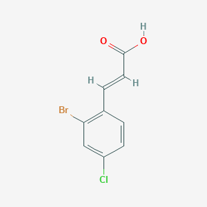 molecular formula C9H6BrClO2 B7941612 (E)-3-(2-Bromo-4-chlorophenyl)-acrylic acid 