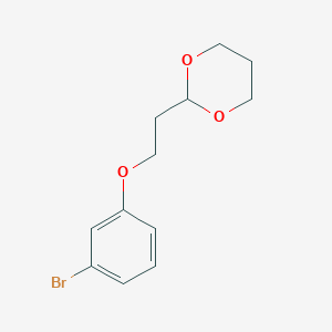 molecular formula C12H15BrO3 B7941670 2-(2-(3-Bromophenoxy)ethyl)-1,3-dioxane 