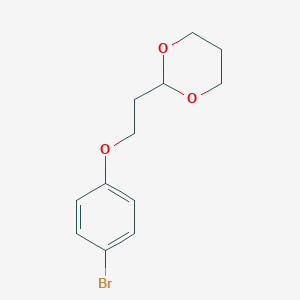 molecular formula C12H15BrO3 B7941675 1-Bromo-4-[2-(1,3-dioxan-2-yl)ethoxy]benzene 