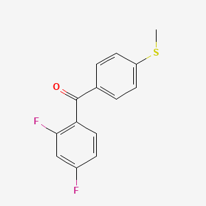 molecular formula C14H10F2OS B7941877 2,4-Difluoro-4'-(methylthio)benzophenone 