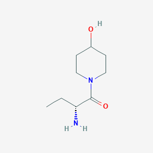 molecular formula C9H18N2O2 B7941980 (R)-2-Amino-1-(4-hydroxypiperidin-1-yl)butan-1-one 
