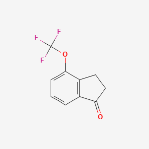 molecular formula C10H7F3O2 B7942184 1H-Inden-1-one, 2,3-dihydro-4-(trifluoromethoxy)- 