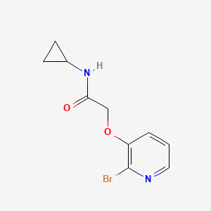 molecular formula C10H11BrN2O2 B7942255 2-((2-Bromopyridin-3-yl)oxy)-N-cyclopropylacetamide 