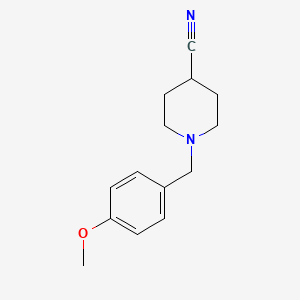 molecular formula C14H18N2O B7942322 1-[(4-Methoxyphenyl)methyl]piperidine-4-carbonitrile 
