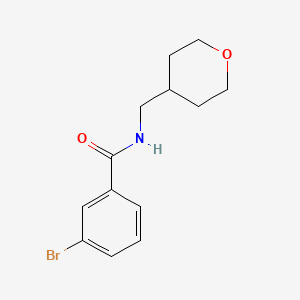 molecular formula C13H16BrNO2 B7942339 3-bromo-N-(tetrahydro-2H-pyran-4-ylmethyl)benzamide 