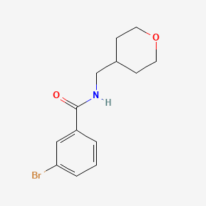 molecular formula C13H16BrNO2 B7942339 3-Bromo-N-[(oxan-4-yl)methyl]benzamide 