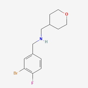 molecular formula C13H17BrFNO B7942347 [(3-Bromo-4-fluorophenyl)methyl][(oxan-4-yl)methyl]amine 