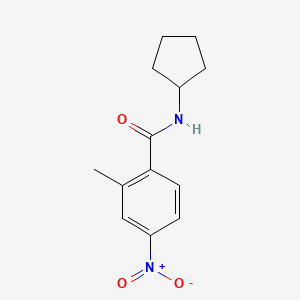 molecular formula C13H16N2O3 B7942392 N-cyclopentyl-2-methyl-4-nitrobenzamide 