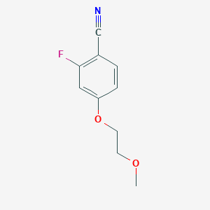molecular formula C10H10FNO2 B7942512 Benzonitrile, 2-fluoro-4-(2-methoxyethoxy)- 