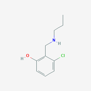 molecular formula C10H14ClNO B7942551 3-Chloro-2-[(propylamino)methyl]phenol 