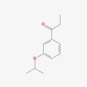 molecular formula C12H16O2 B7942664 1-Propanone, 1-[3-(1-methylethoxy)phenyl]- 