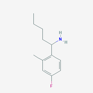 molecular formula C12H18FN B7942683 1-(4-Fluoro-2-methylphenyl)pentan-1-amine 