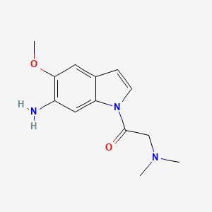 molecular formula C13H17N3O2 B7942773 1-(6-Amino-5-methoxyindol-1-YL)-2-(dimethylamino)ethanone 