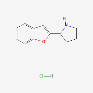 molecular formula C12H14ClNO B7942784 2-(1-Benzofuran-2-yl)pyrrolidine hydrochloride, AldrichCPR 